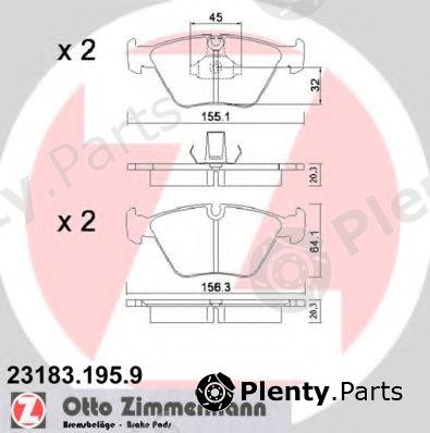  ZIMMERMANN part 23183.195.9 (231831959) Brake Pad Set, disc brake