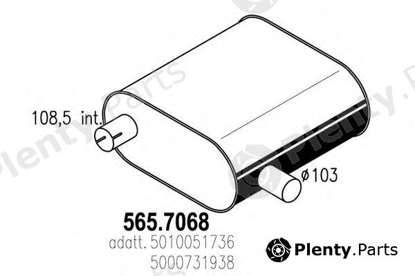  ASSO part 565.7068 (5657068) Middle-/End Silencer