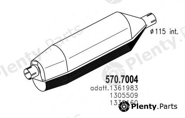  ASSO part 570.7004 (5707004) Middle-/End Silencer