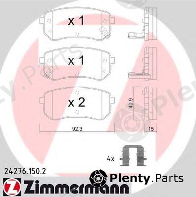  ZIMMERMANN part 24276.150.2 (242761502) Brake Pad Set, disc brake