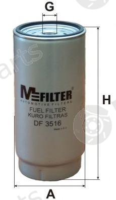  MFILTER part DF-351/6 (DF3516) Fuel filter