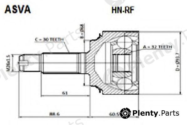  ASVA part HN-RF (HNRF) Joint Kit, drive shaft