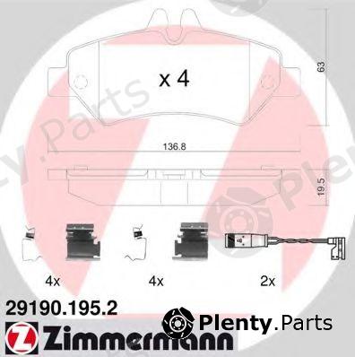  ZIMMERMANN part 29190.195.2 (291901952) Brake Pad Set, disc brake