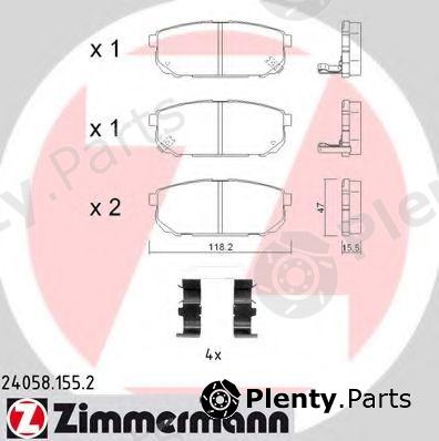  ZIMMERMANN part 24058.155.2 (240581552) Brake Pad Set, disc brake