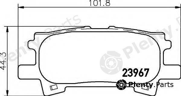  HELLA part 8DB355010-621 (8DB355010621) Brake Pad Set, disc brake
