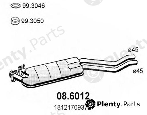  ASSO part 08.6012 (086012) Middle Silencer