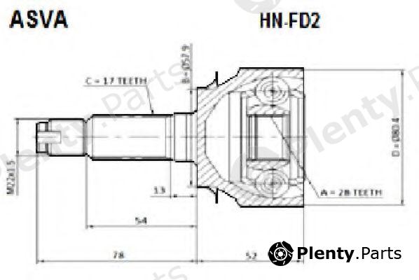 ASVA part HN-FD2 (HNFD2) Joint Kit, drive shaft