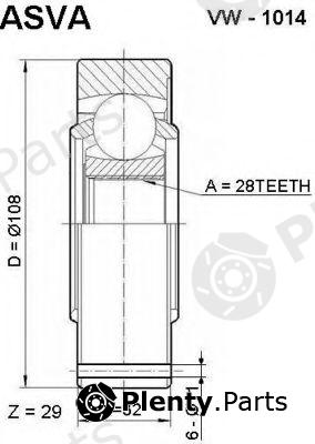  ASVA part VW1014 Replacement part