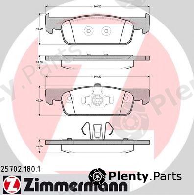  ZIMMERMANN part 25702.180.1 (257021801) Brake Pad Set, disc brake