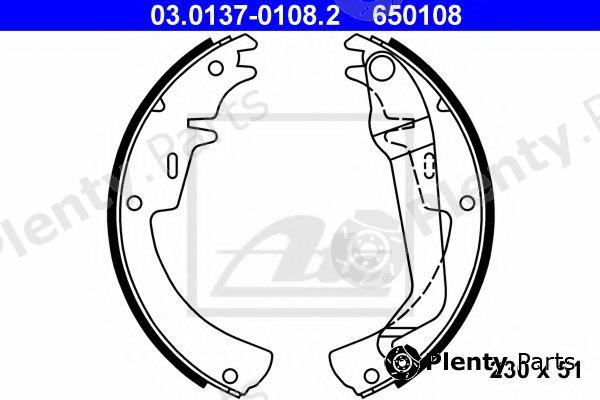  ATE part 03.0137-0108.2 (03013701082) Brake Shoe Set