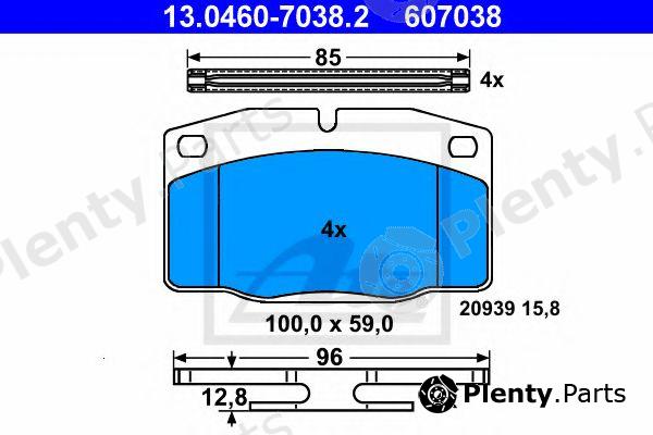  ATE part 607038 Brake Pad Set, disc brake