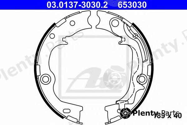  ATE part 03.0137-3030.2 (03013730302) Brake Shoe Set, parking brake