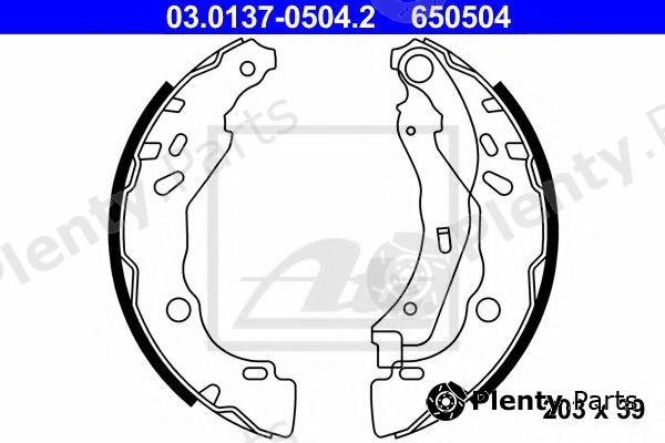  ATE part 03.0137-0504.2 (03013705042) Brake Shoe Set