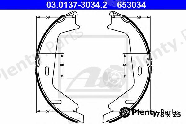  ATE part 03.0137-3034.2 (03013730342) Brake Shoe Set, parking brake