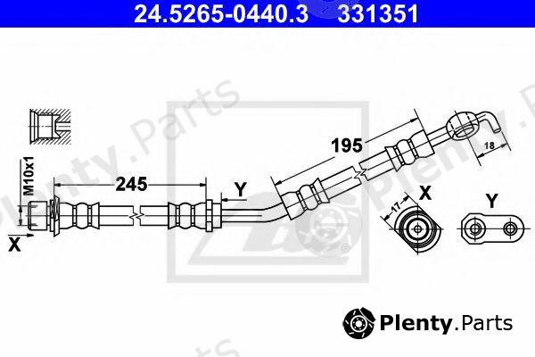  ATE part 24.5265-0440.3 (24526504403) Brake Hose