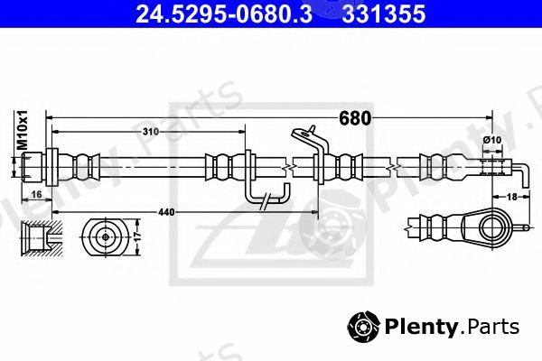  ATE part 24.5295-0680.3 (24529506803) Brake Hose