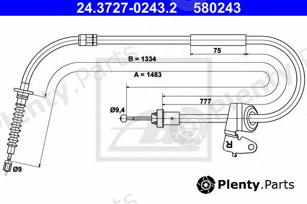  ATE part 24.3727-0243.2 (24372702432) Cable, parking brake
