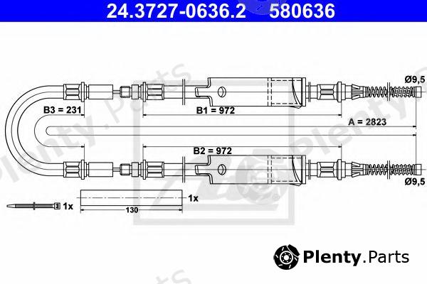  ATE part 24.3727-0636.2 (24372706362) Cable, parking brake