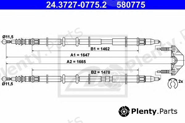  ATE part 24.3727-0775.2 (24372707752) Cable, parking brake