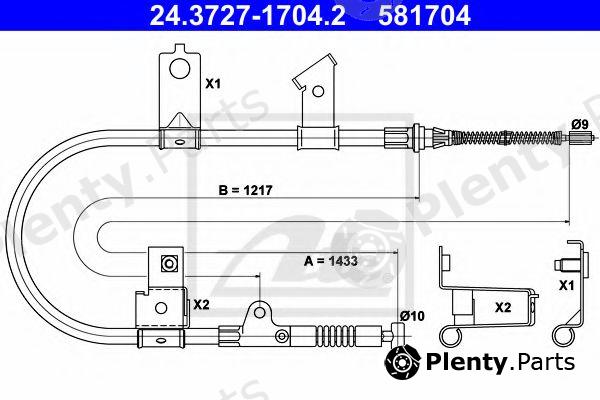  ATE part 24.3727-1704.2 (24372717042) Cable, parking brake