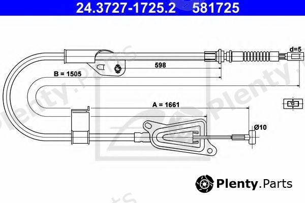  ATE part 24.3727-1725.2 (24372717252) Cable, parking brake
