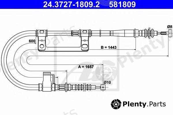  ATE part 24.3727-1809.2 (24372718092) Cable, parking brake