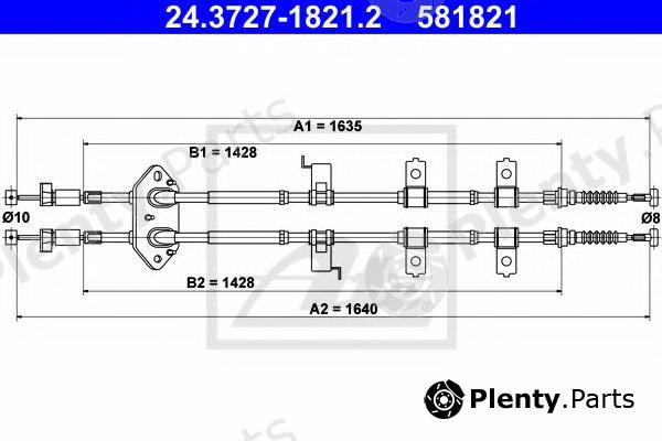 ATE part 24.3727-1821.2 (24372718212) Cable, parking brake