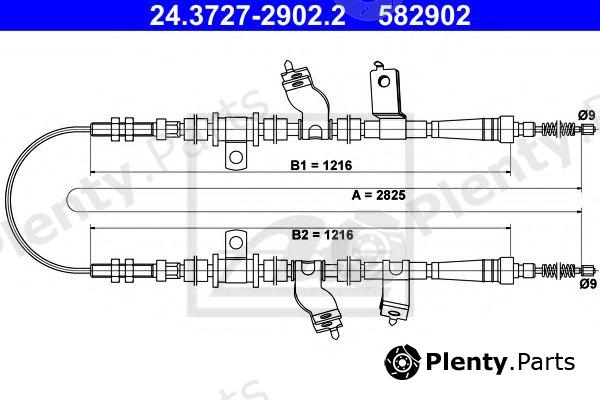  ATE part 24.3727-2902.2 (24372729022) Cable, parking brake