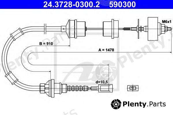  ATE part 24.3728-0300.2 (24372803002) Clutch Cable