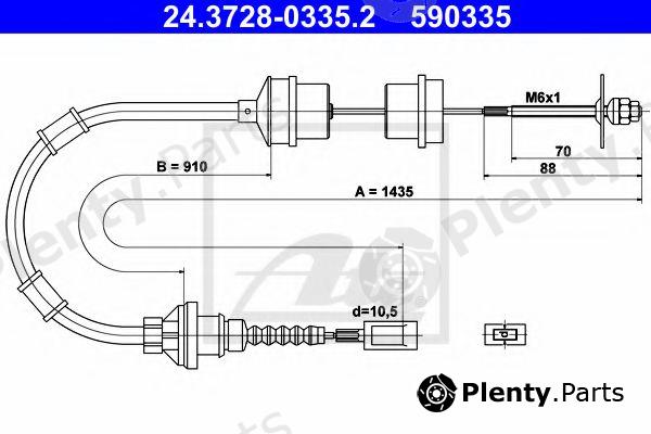  ATE part 24.3728-0335.2 (24372803352) Clutch Cable