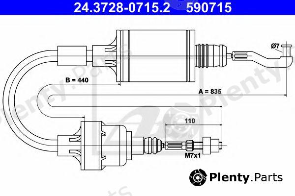  ATE part 24.3728-0715.2 (24372807152) Clutch Cable