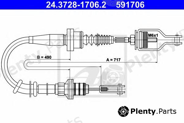  ATE part 24.3728-1706.2 (24372817062) Clutch Cable