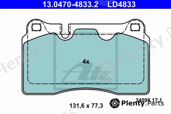  ATE part 13.0470-4833.2 (13047048332) Brake Pad Set, disc brake