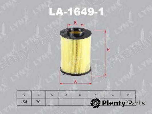  LYNXauto part LA-1649-1 (LA16491) Air Filter