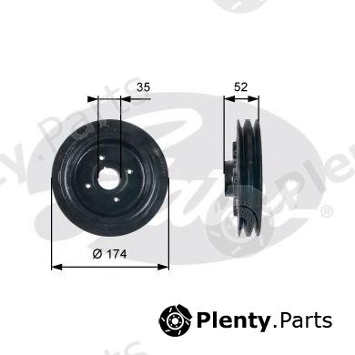  GATES part TVD1124 Belt Pulley, crankshaft