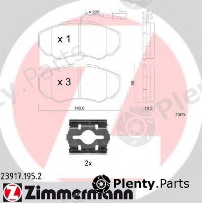  ZIMMERMANN part 23917.195.2 (239171952) Brake Pad Set, disc brake