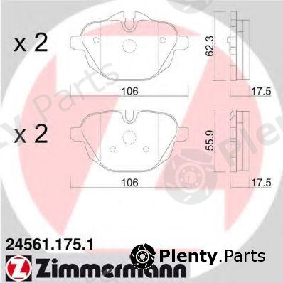  ZIMMERMANN part 24561.175.1 (245611751) Brake Pad Set, disc brake