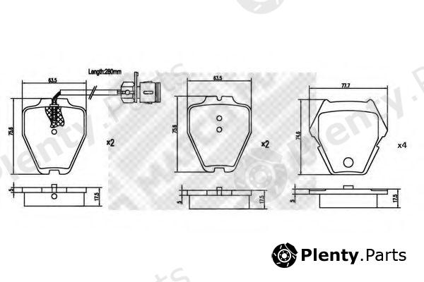  MAPCO part 6877 Brake Pad Set, disc brake