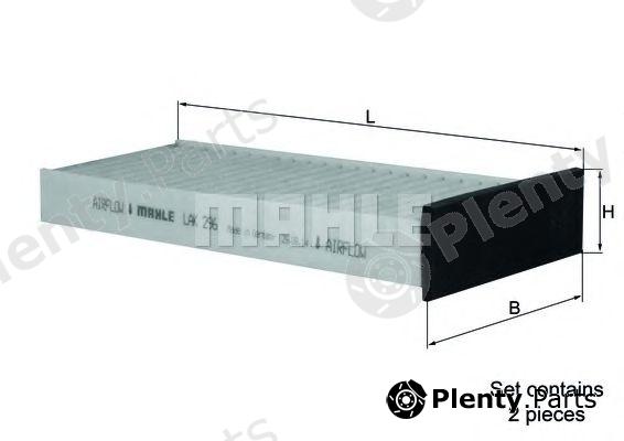  MAHLE ORIGINAL part LAK296/S (LAK296S) Filter, interior air
