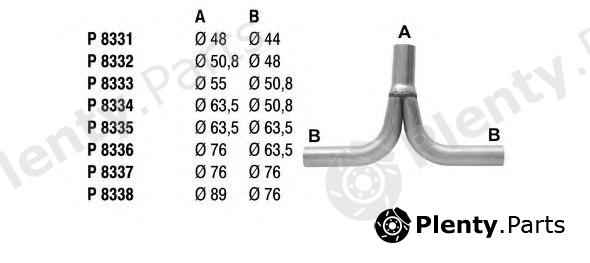  FENNO part P8337 Exhaust Pipe, universal