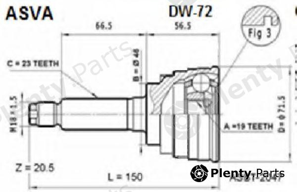  ASVA part DW72 Joint Kit, drive shaft