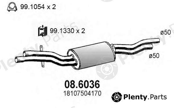  ASSO part 08.6036 (086036) Middle Silencer