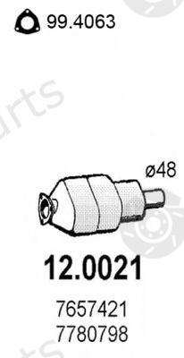 ASSO part 12.0021 (120021) Catalytic Converter