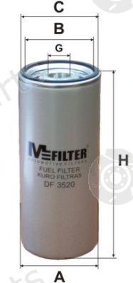 MFILTER part DF3520 Fuel filter
