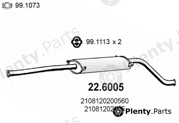  ASSO part 22.6005 (226005) Middle Silencer