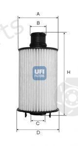  UFI part 25.073.02 (2507302) Oil Filter