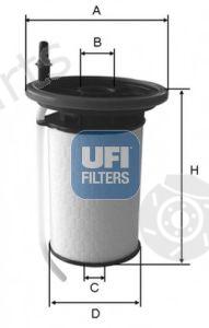  UFI part 2605200 Fuel filter