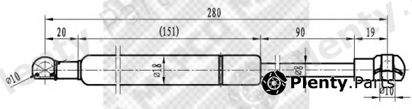  MAPCO part 91801 Gas Spring, boot-/cargo area