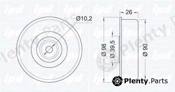  IPD part 15-0757 (150757) Deflection/Guide Pulley, v-ribbed belt