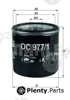 MAHLE ORIGINAL part OC977/1 (OC9771) Oil Filter